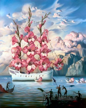 moderne zeitgenössische 08 Surrealismus Schiff der Blumen Ölgemälde